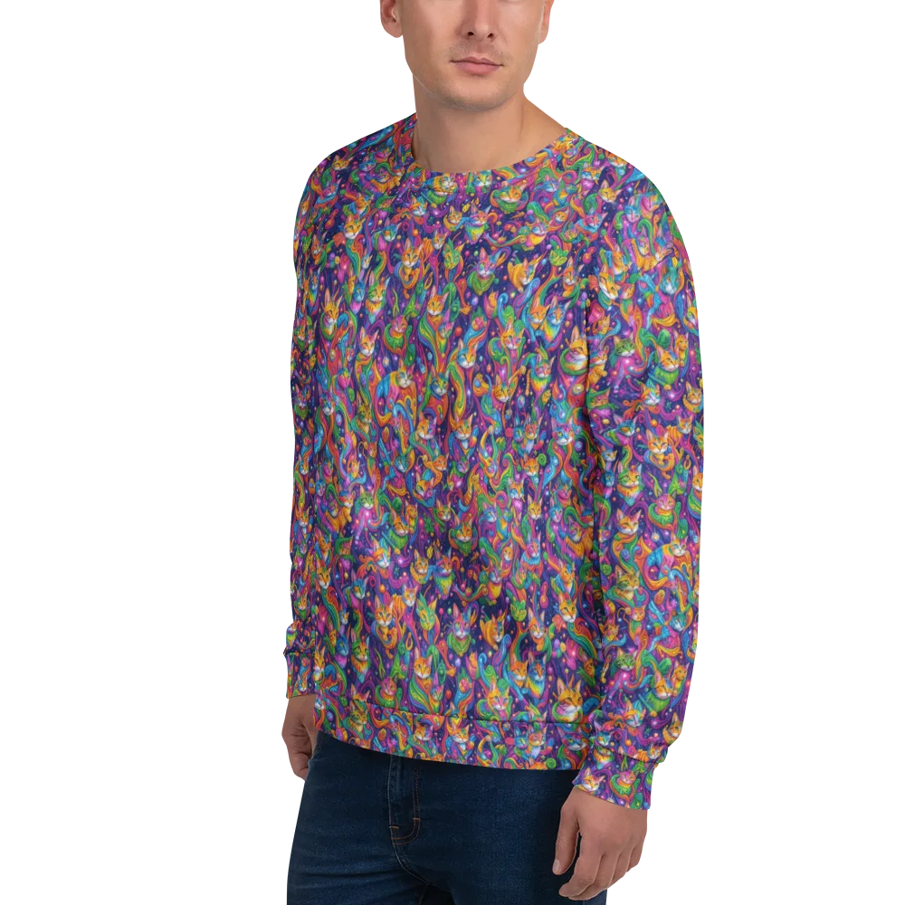 Prismatic Purr on Sweatshirt — Left Front