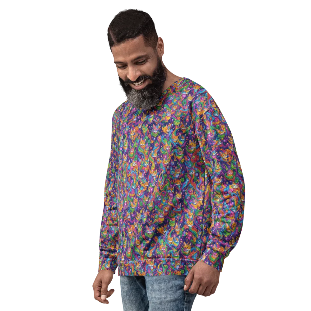 Prismatic Purr on Sweatshirt — Left Front