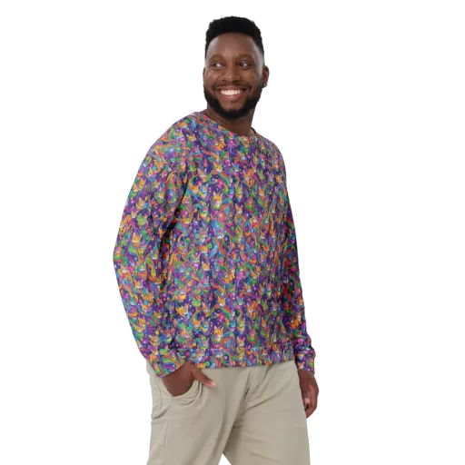 Prismatic Purr on a Sweatshirt