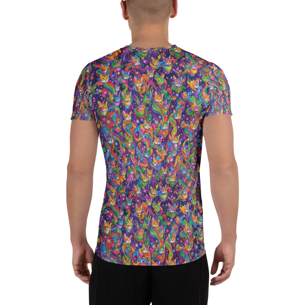Prismatic Purr on Men's Athletic T-Shirt — Back