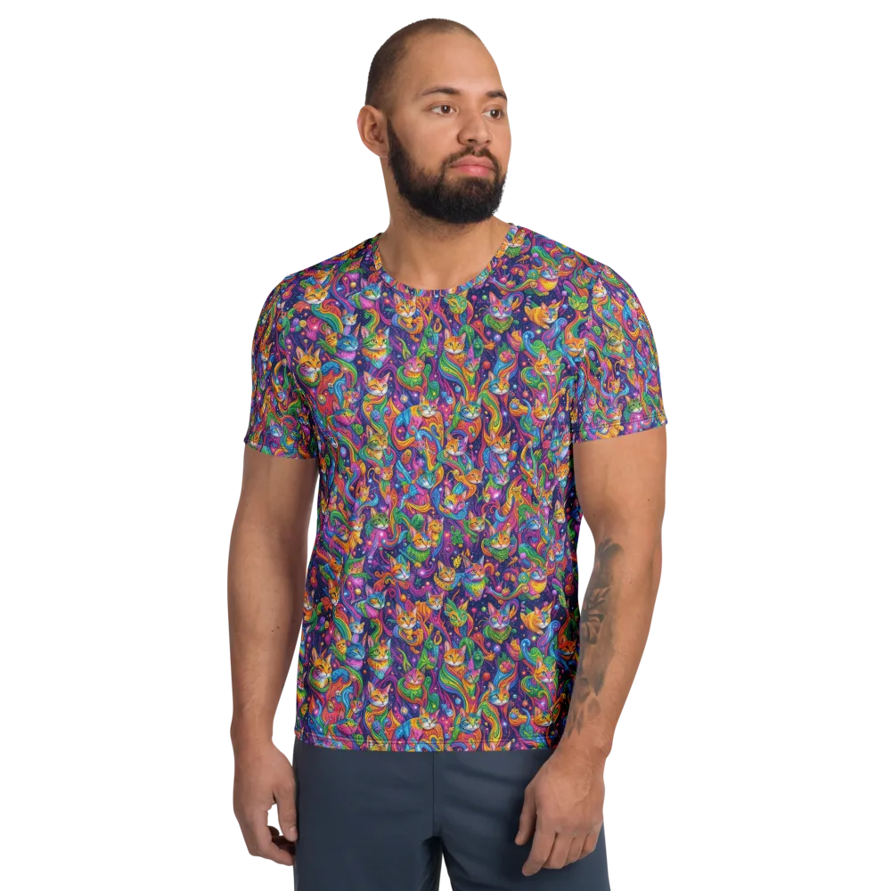 Prismatic Purr on Men's Athletic T-Shirt — Front