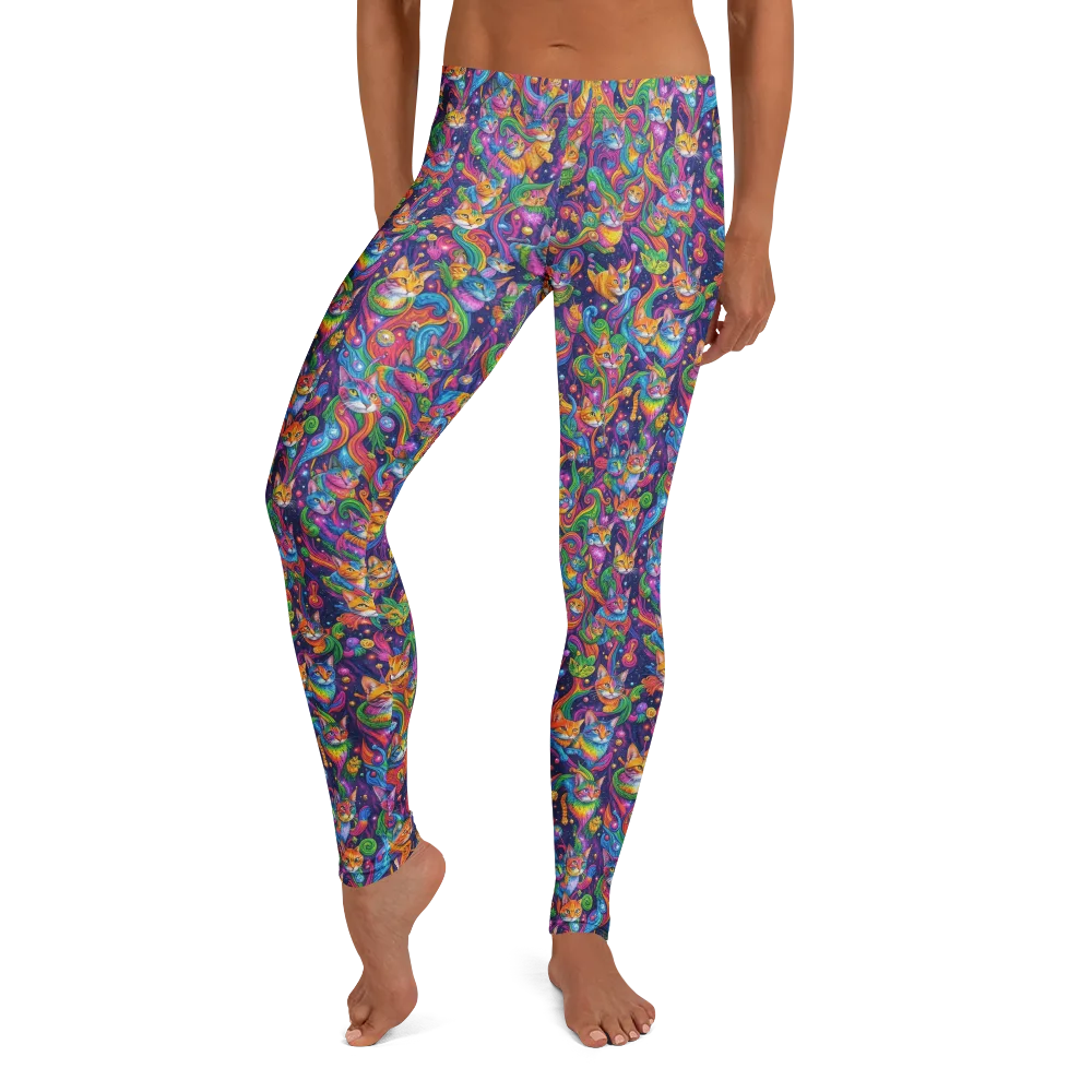 Prismatic Purr on Leggings — Front