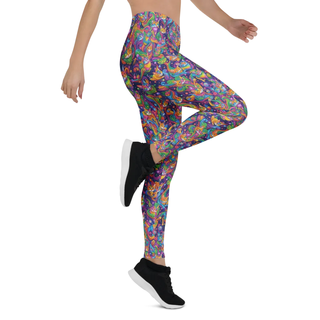 Prismatic Purr on Leggings — Right