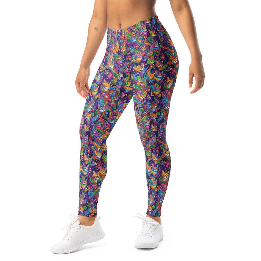 Prismatic Purr on Leggings — Left Front
