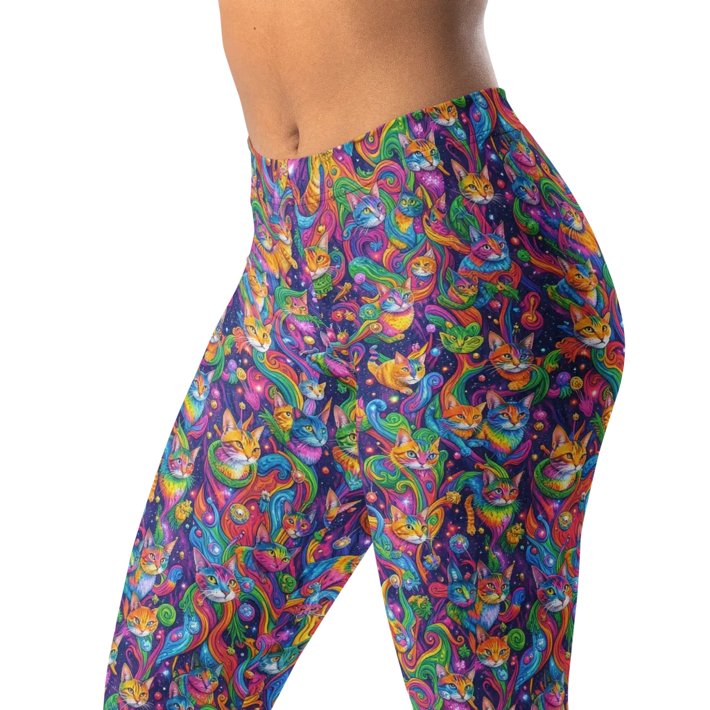 Prismatic Purr on Leggings — Left Front