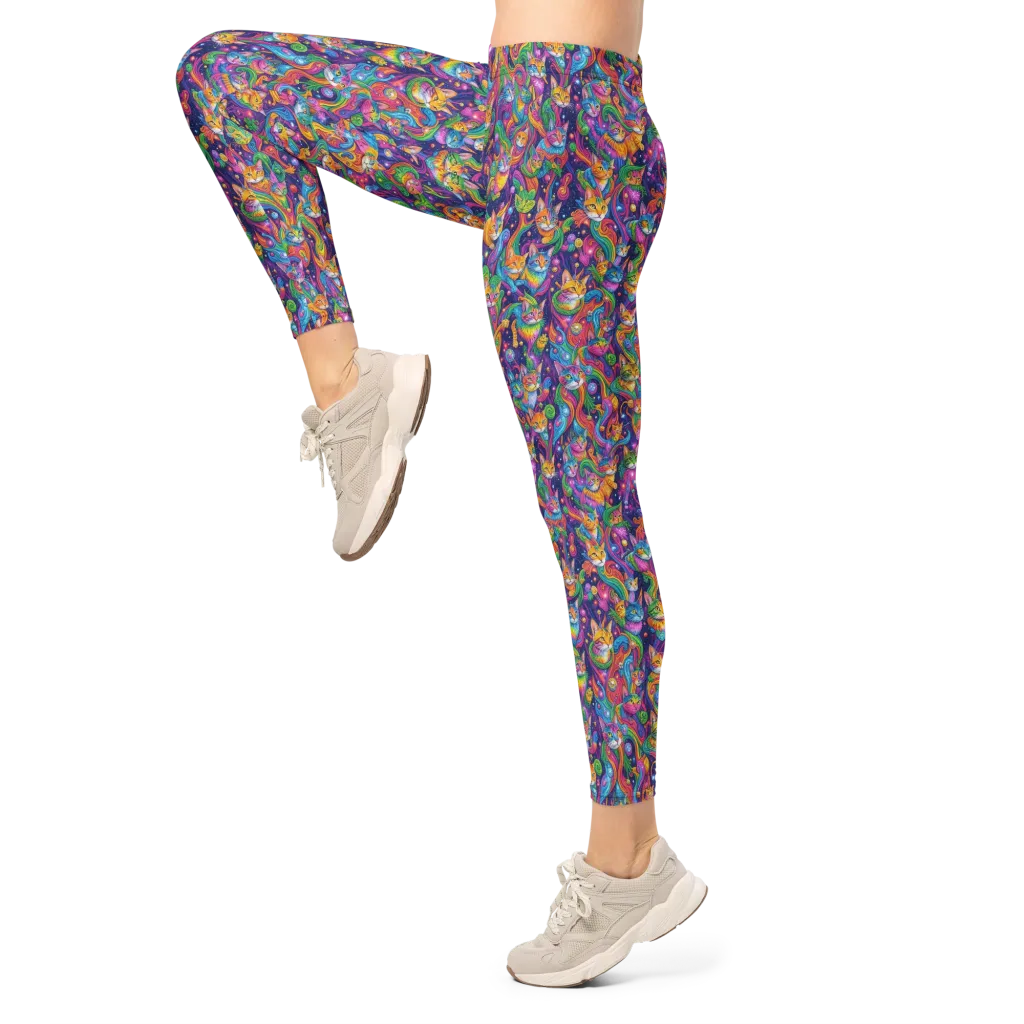 Prismatic Purr on Leggings — Left