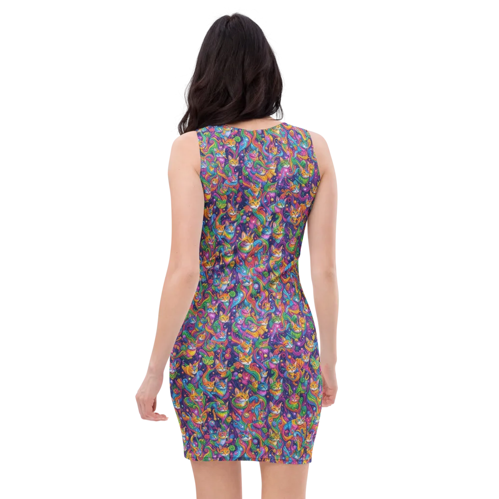 Prismatic Purr on Bodycon Dress — Back