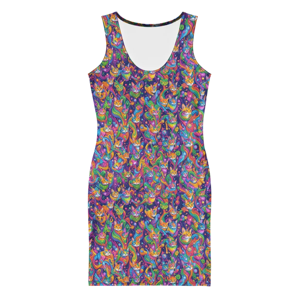 Prismatic Purr on Bodycon Dress — Front