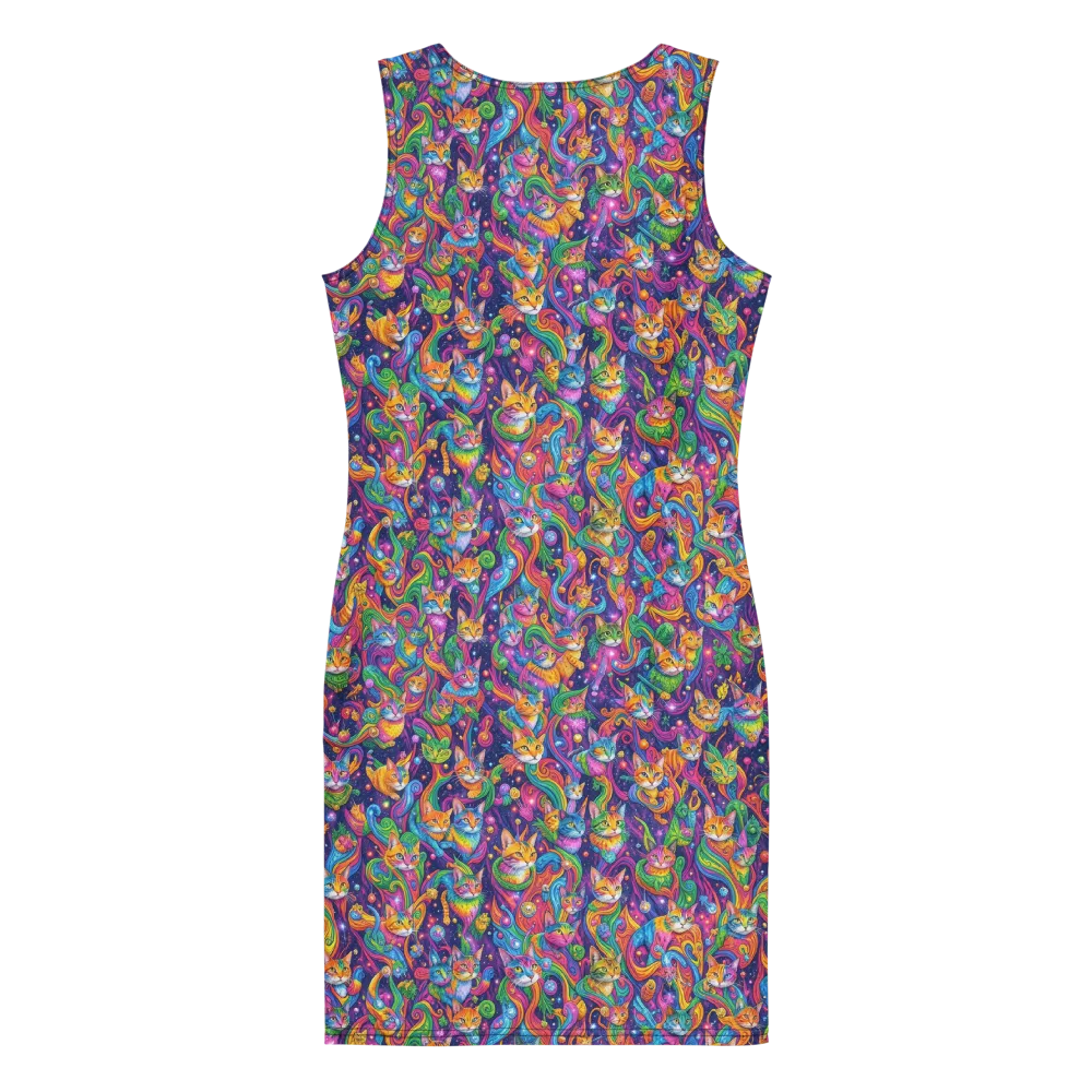 Prismatic Purr on Bodycon Dress — Back