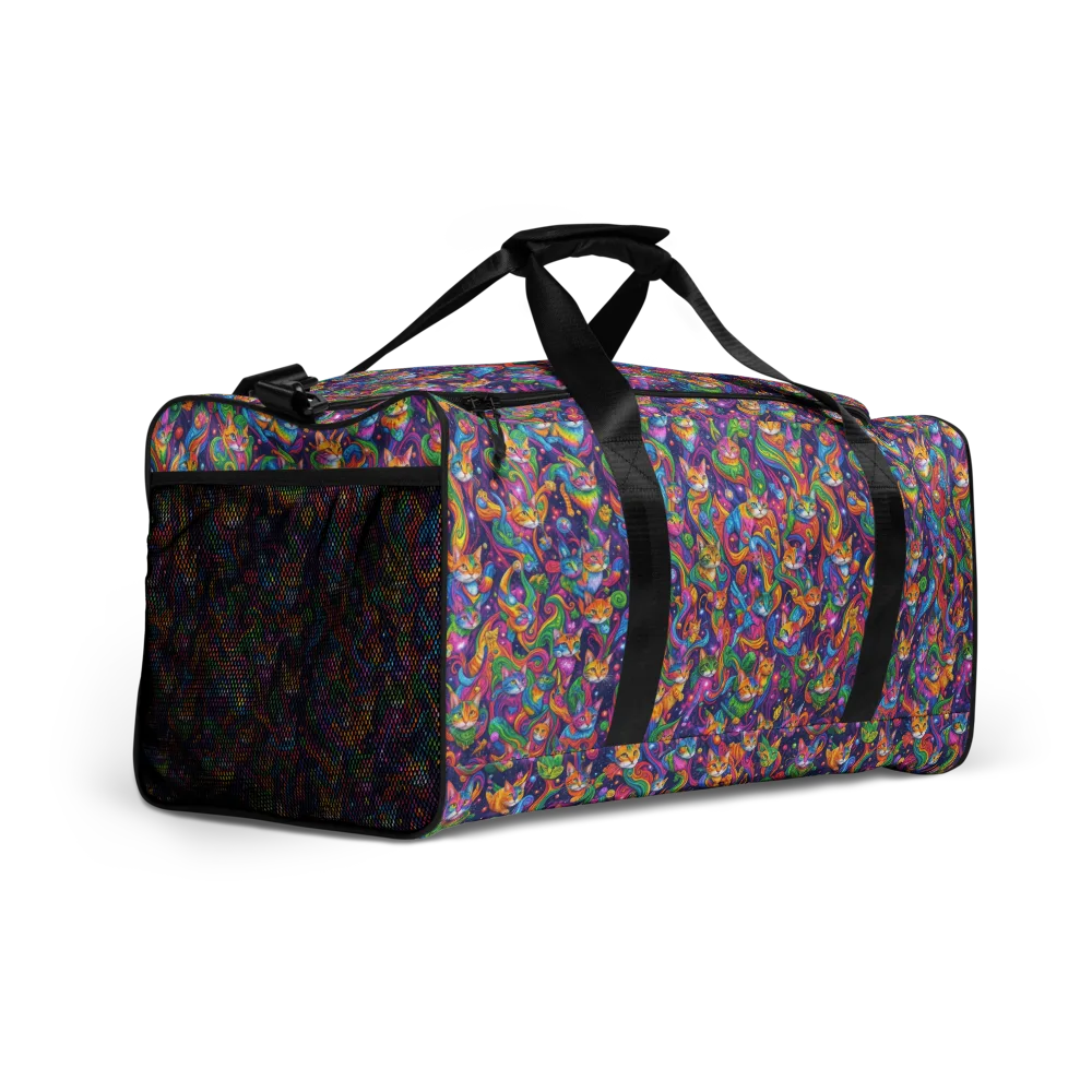 Prismatic Purr on Duffle Bag — Right Front
