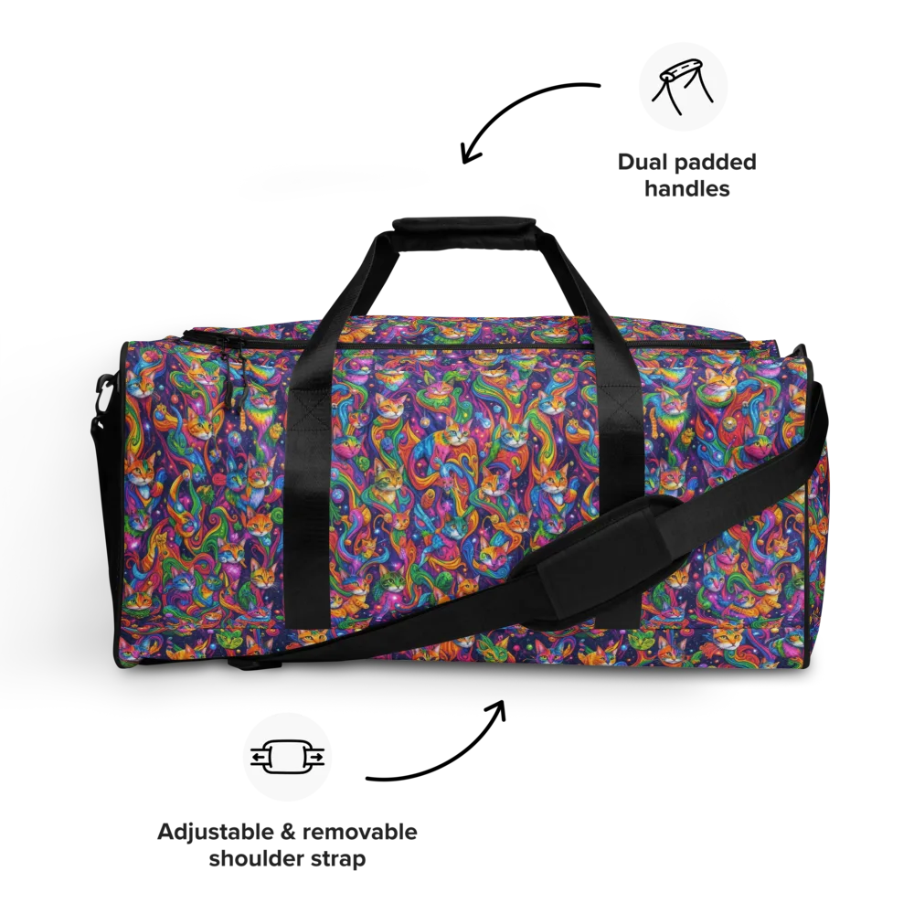 Prismatic Purr on Duffle Bag — Front