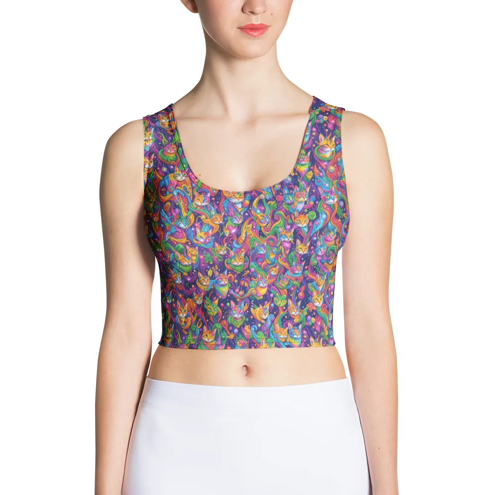 Prismatic Purr on Crop Top — Front