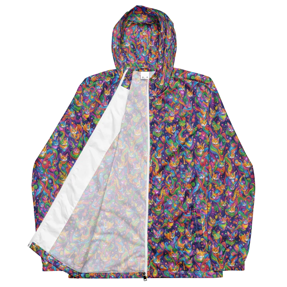 Prismatic Purr on Men's Windbreaker — Front