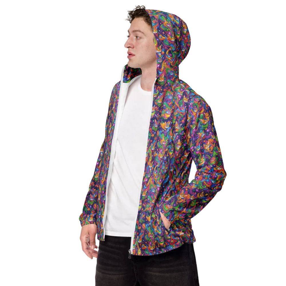 Prismatic Purr on Men's Windbreaker — Left Front
