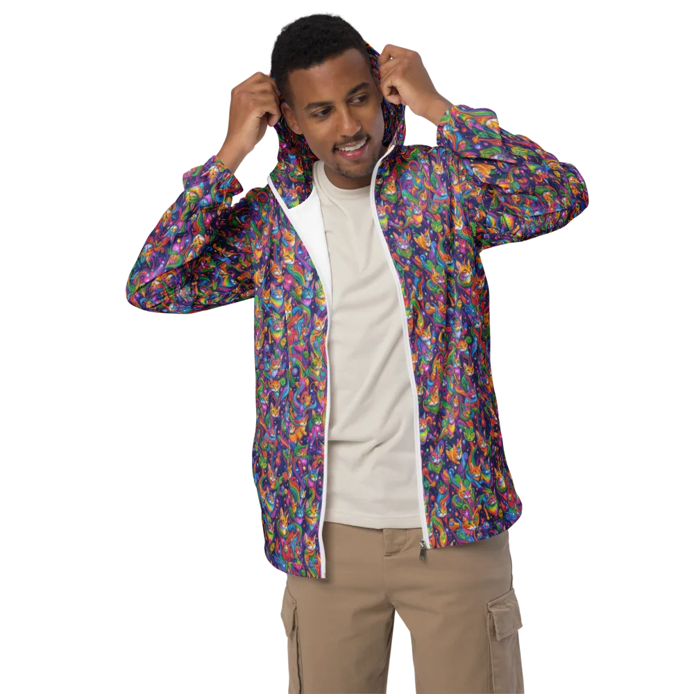 Prismatic Purr on Men's Windbreaker — Front