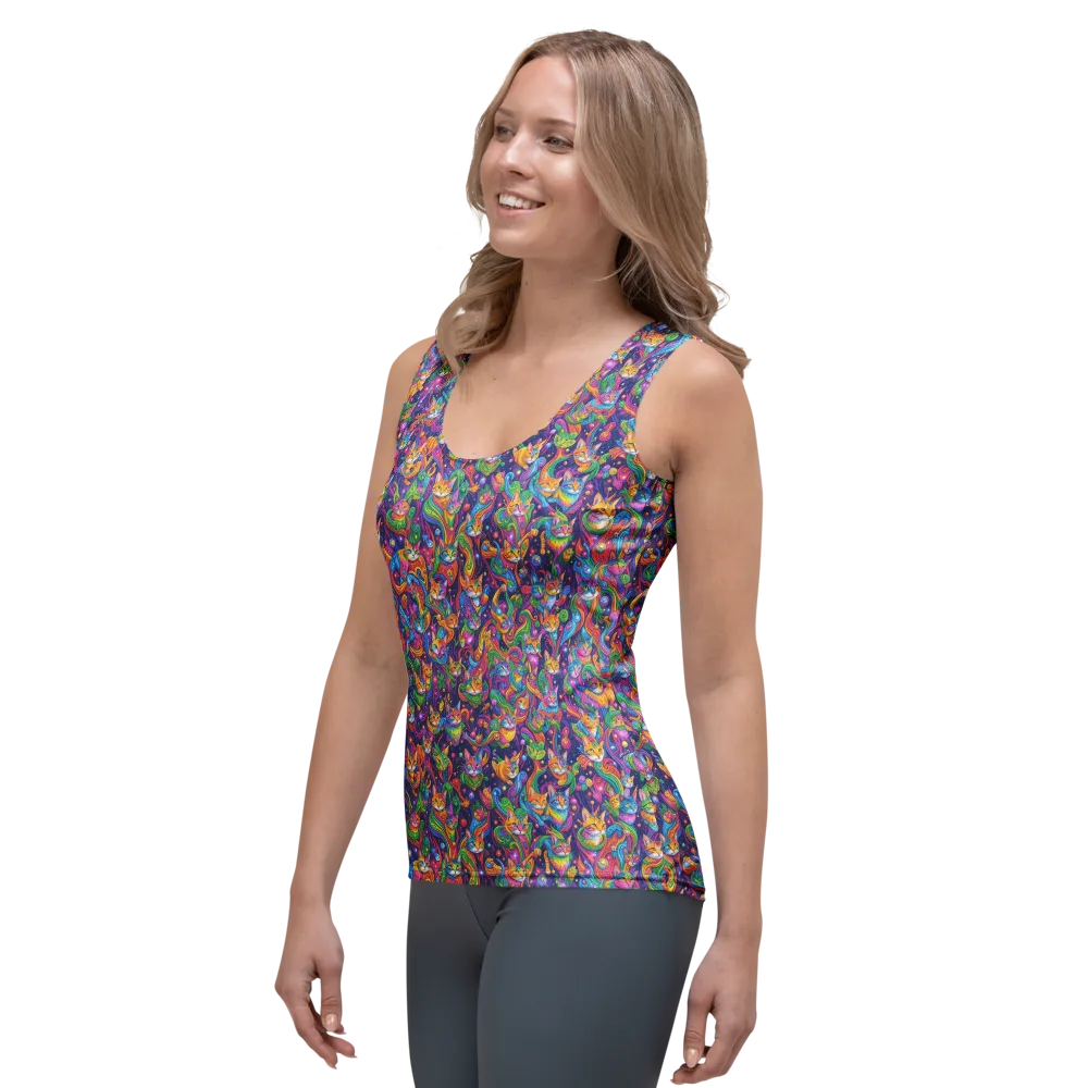 Prismatic Purr on Women's Tank Top — Left Front