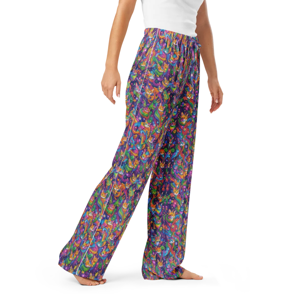 Prismatic Purr on Women's Pajama Pants — Right Front