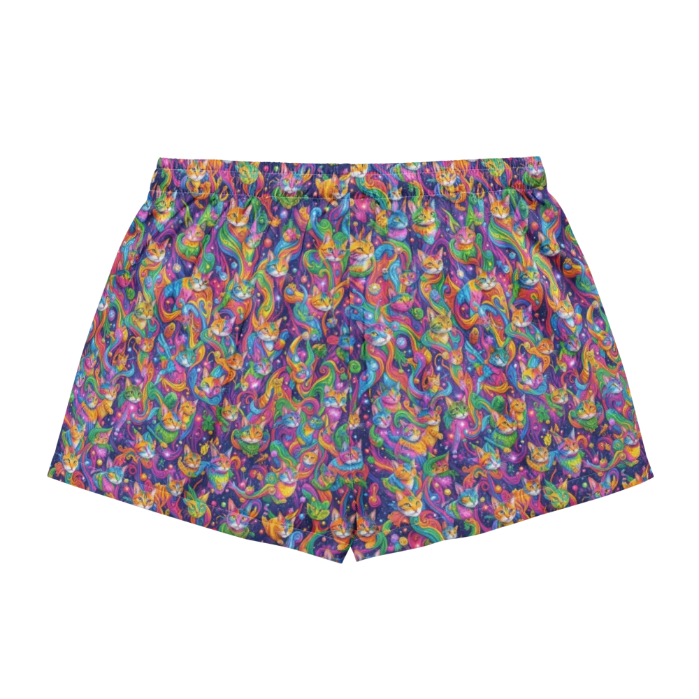 Prismatic Purr on Women's Pajama Shorts — Back