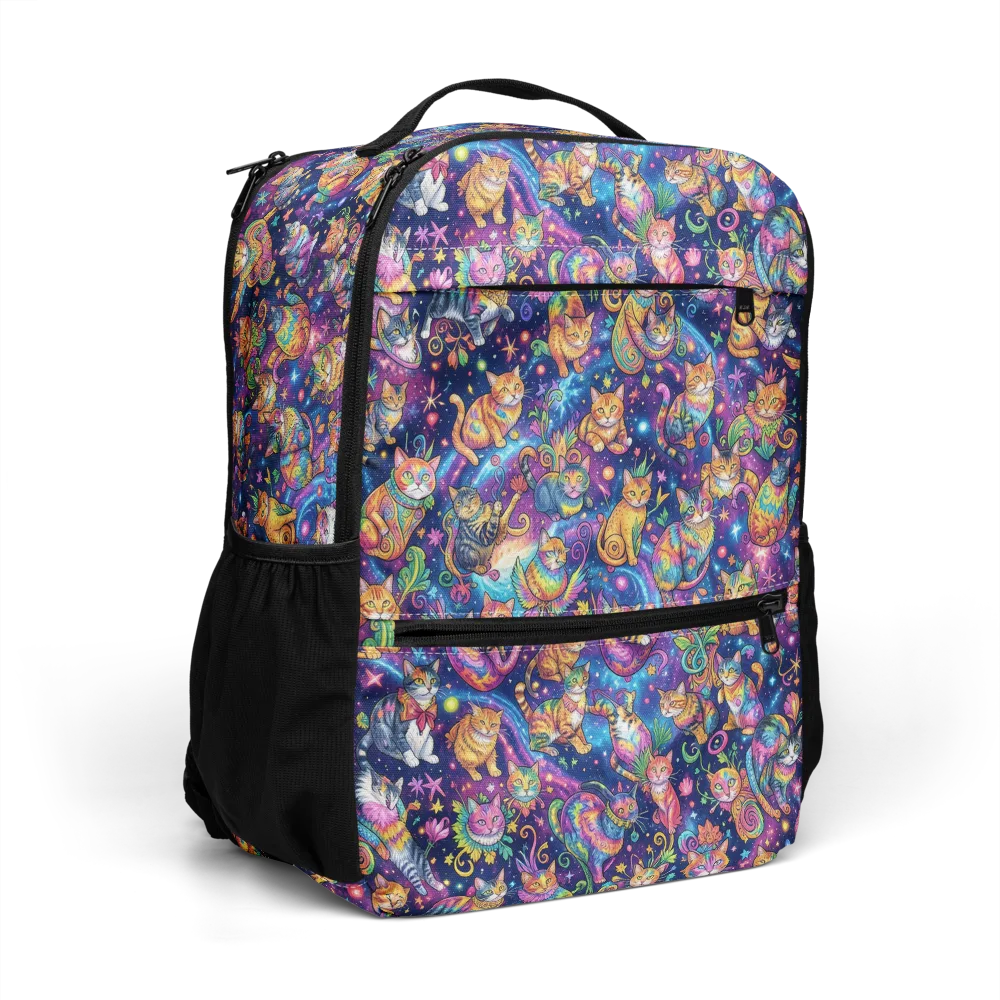 Cosmic Cat Carnival on Utility Backpack — Right Front