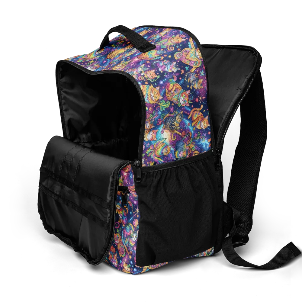 Cosmic Cat Carnival on Utility Backpack — Product details 2