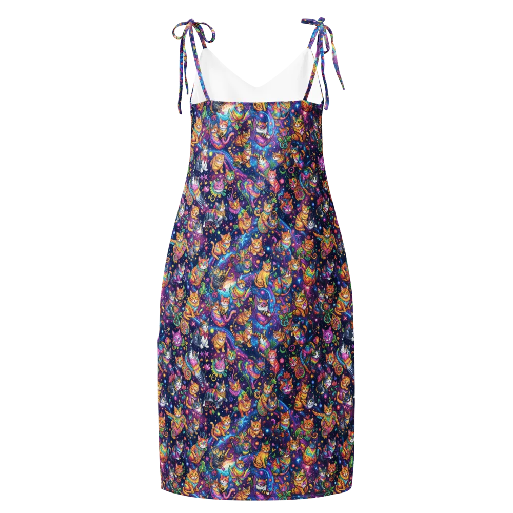 Cosmic Cat Carnival on Slip Dress — Back