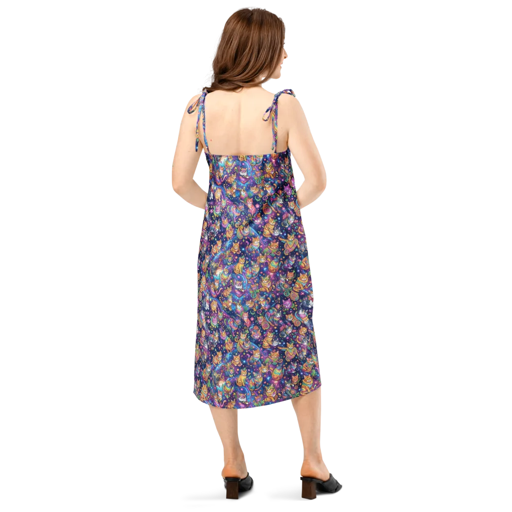 Cosmic Cat Carnival on Slip Dress — Back