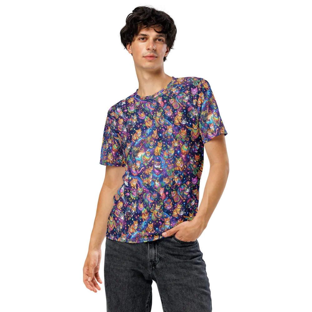 Cosmic Cat Carnival on Men's Crew Neck T-Shirt — Front