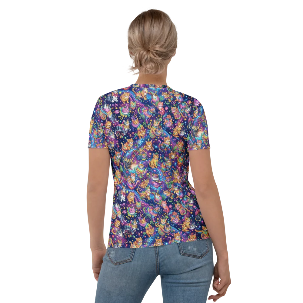 Cosmic Cat Carnival on Women's Crew Neck T-Shirt — Back