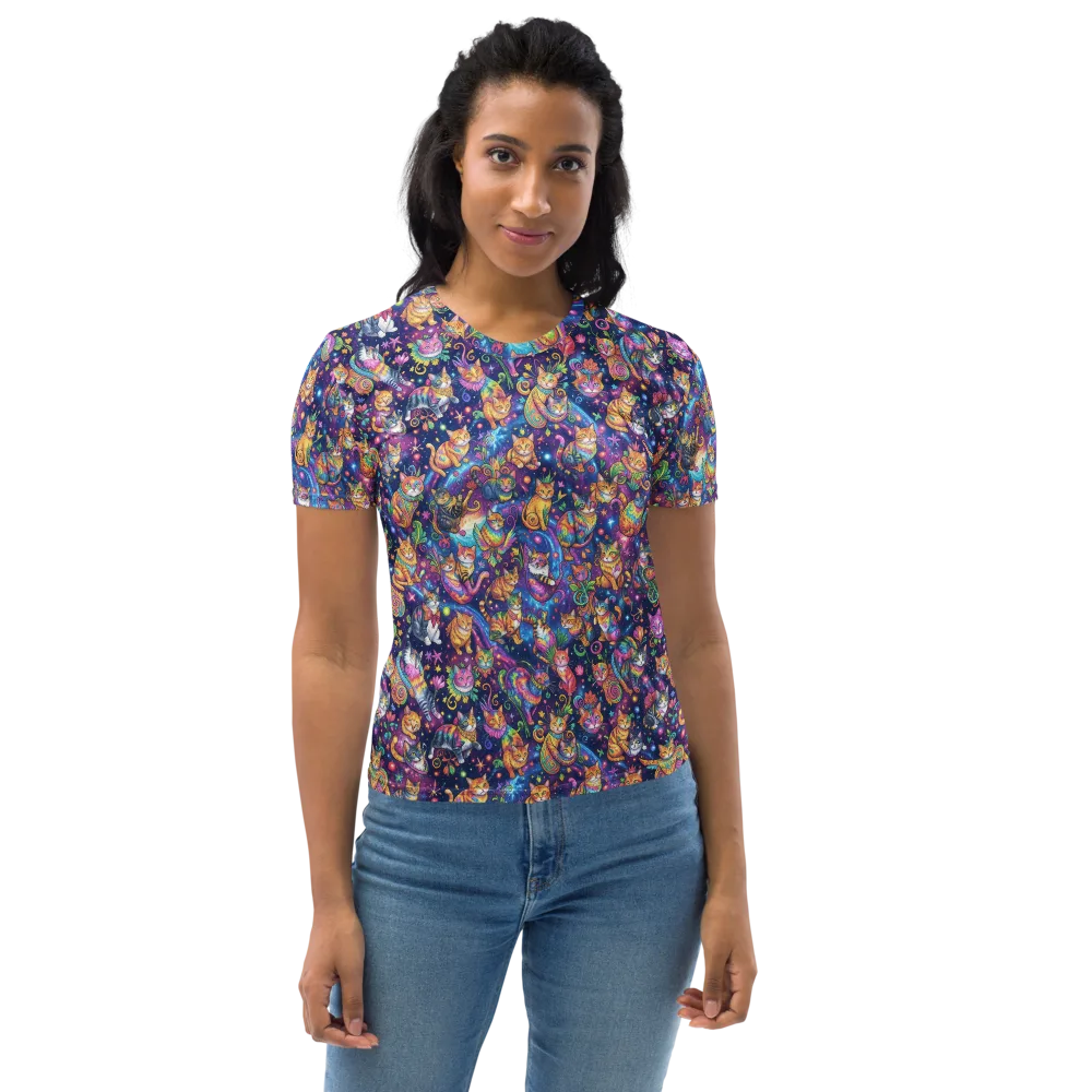Cosmic Cat Carnival on Women's Crew Neck T-Shirt — Front