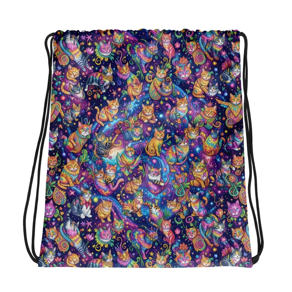 Cosmic Cat Carnival on Drawstring Bag — Photo