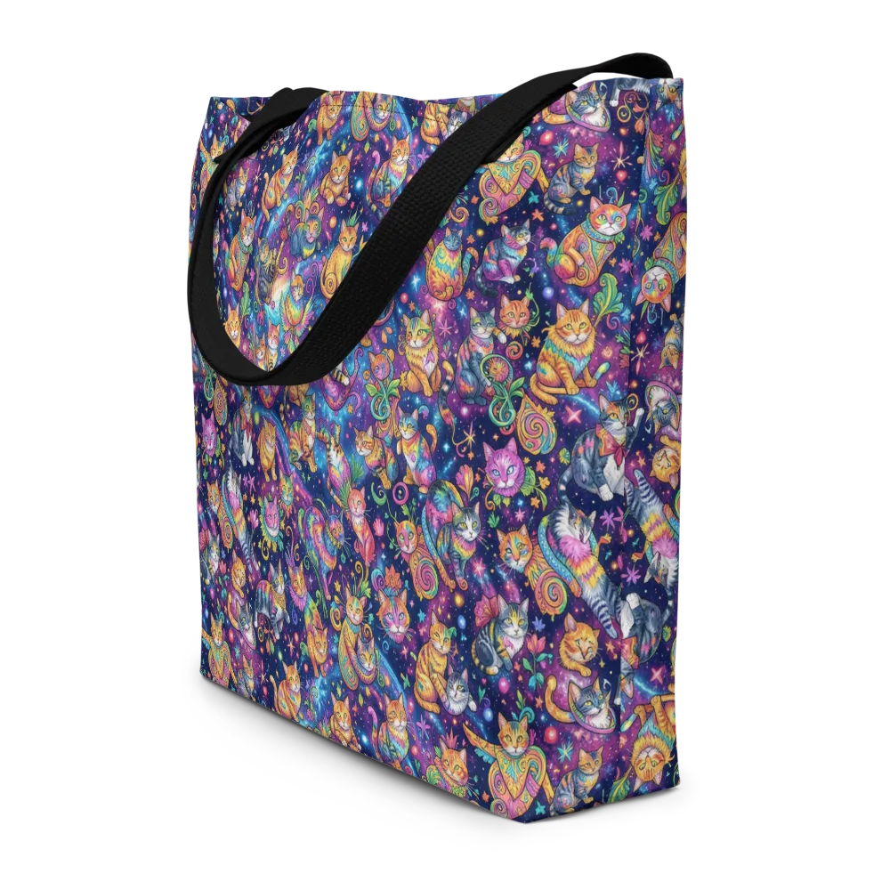 Cosmic Cat Carnival on Large Tote Bag W/ Pocket — Front