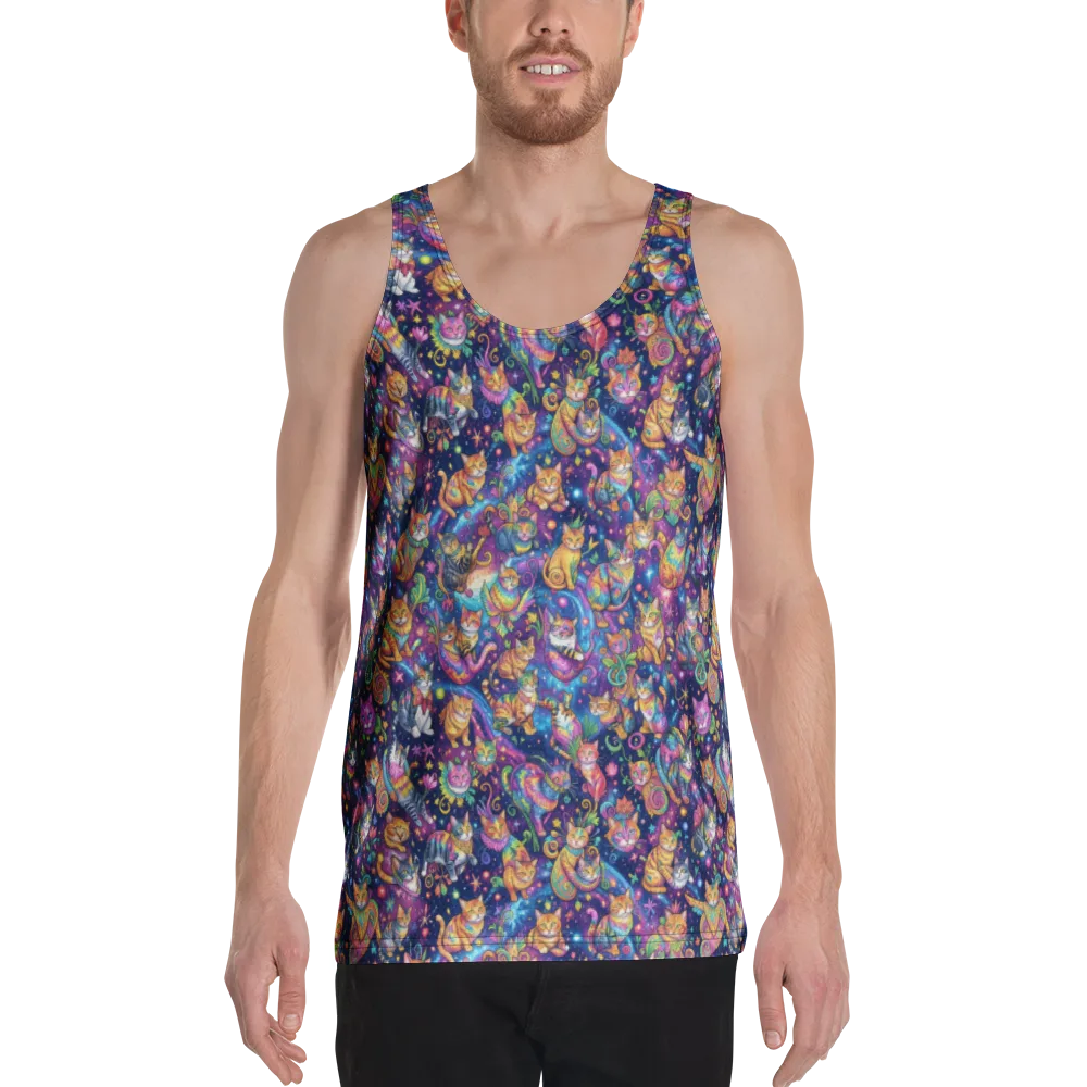Cosmic Cat Carnival on Men's Tank Top — Front