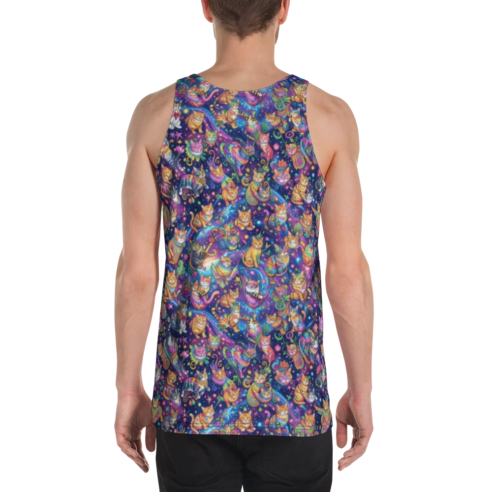 Cosmic Cat Carnival on Men's Tank Top — Back