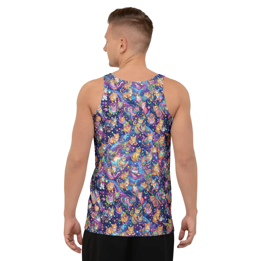 Cosmic Cat Carnival on Men's Tank Top — Back