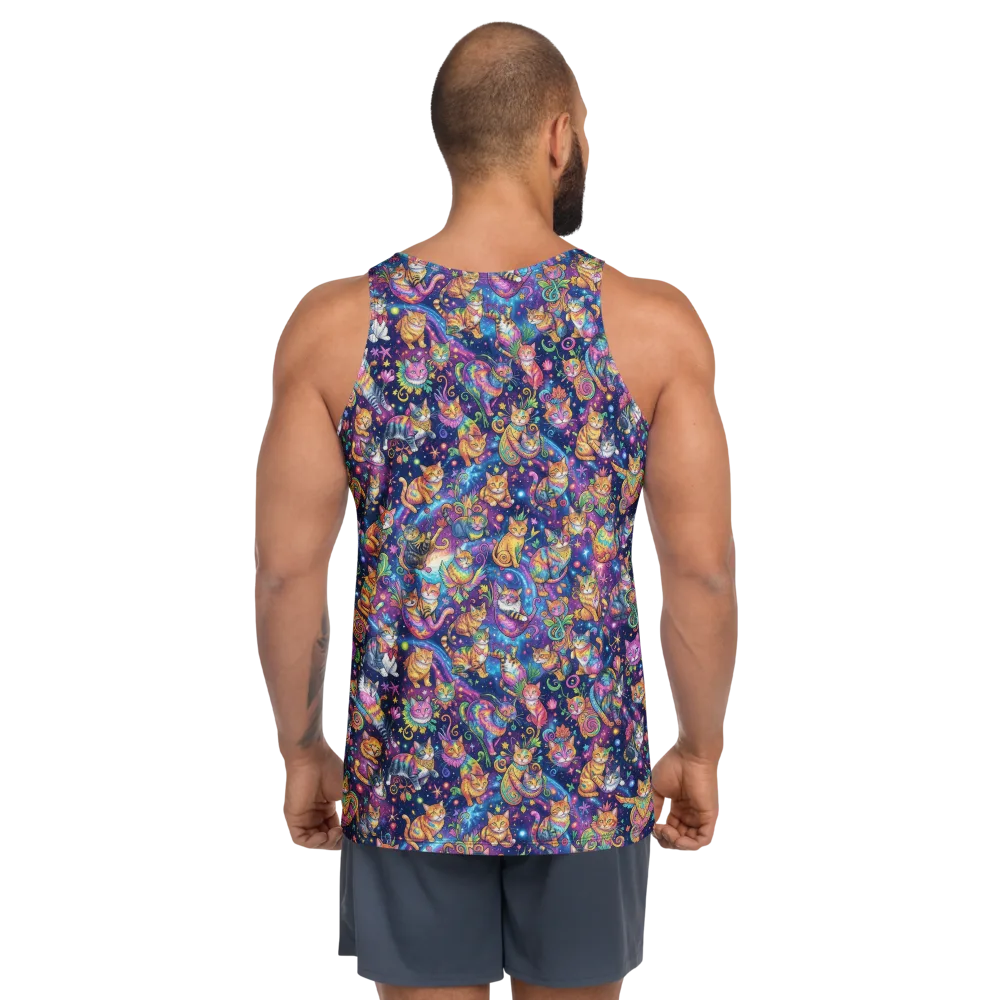 Cosmic Cat Carnival on Men's Tank Top — Back