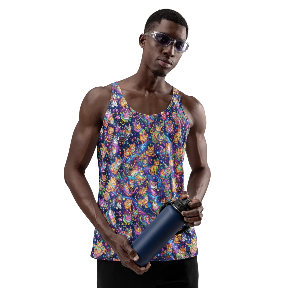 Cosmic Cat Carnival on Men's Tank Top — Front