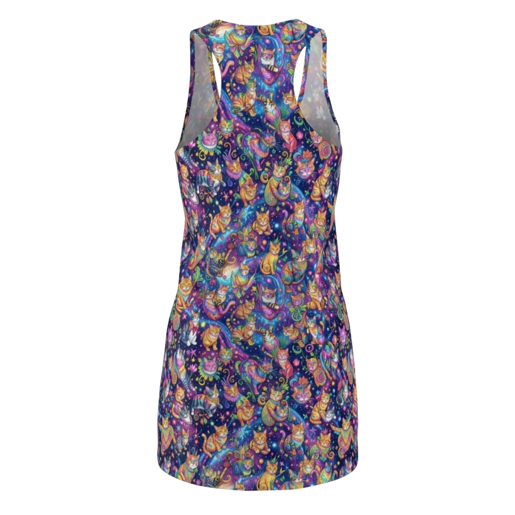 Cosmic Cat Carnival on Racerback Dress — Back