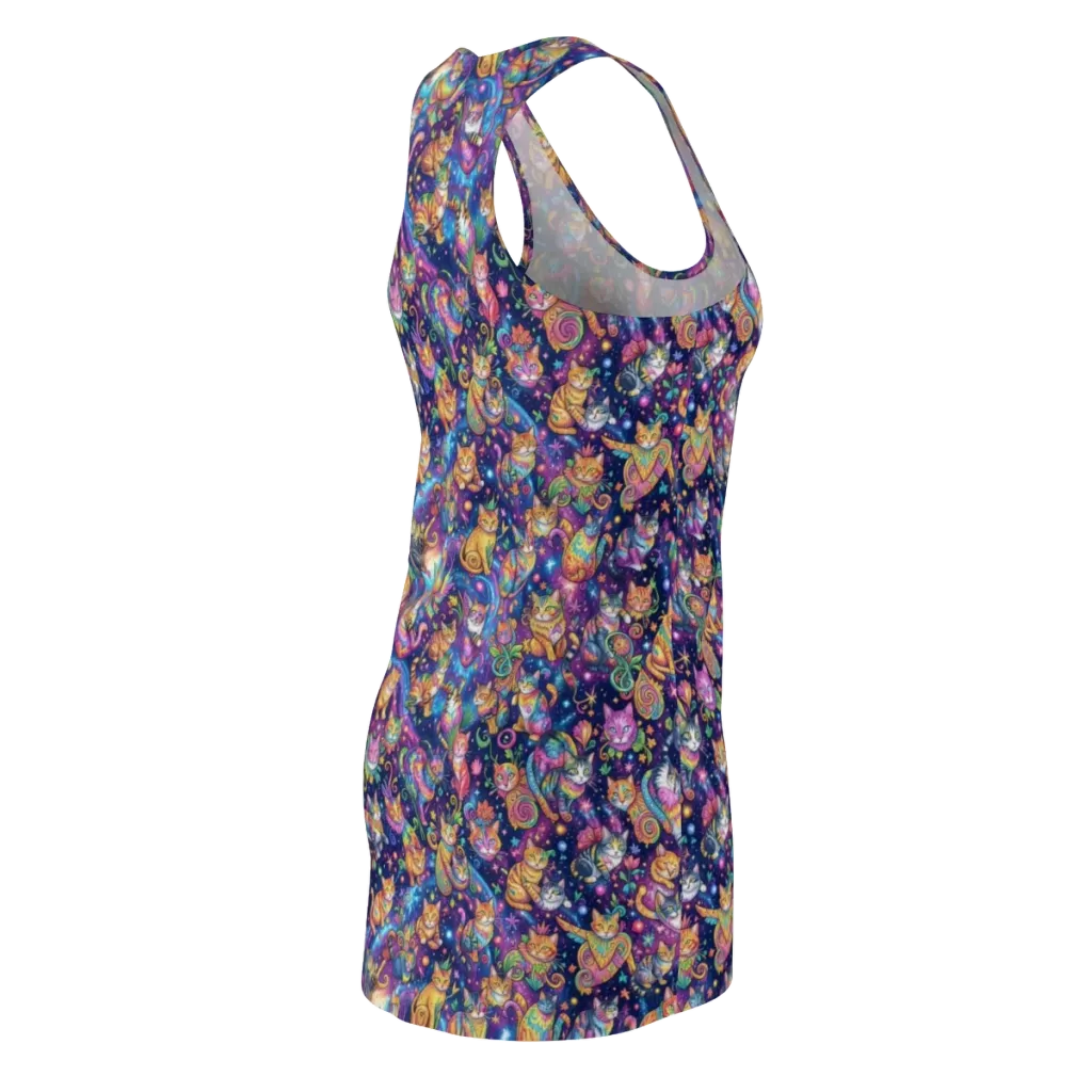 Cosmic Cat Carnival on Racerback Dress — Back Side