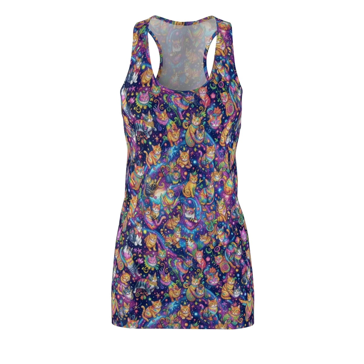 Cosmic Cat Carnival on Racerback Dress — Front