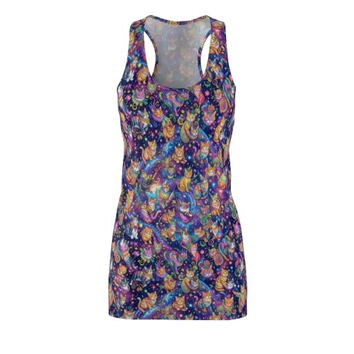 Cosmic Cat Carnival on a Racerback Dress