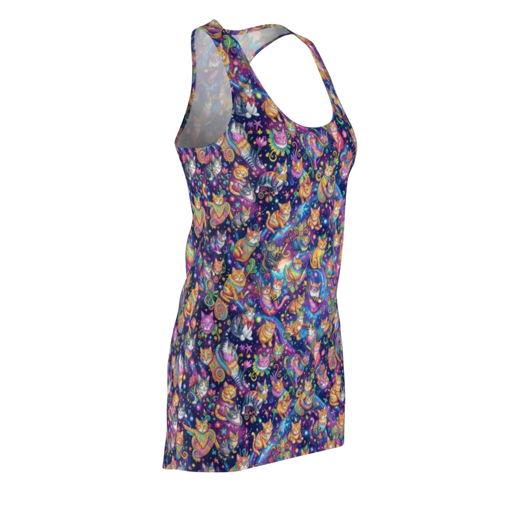 Cosmic Cat Carnival on Racerback Dress — Front Side
