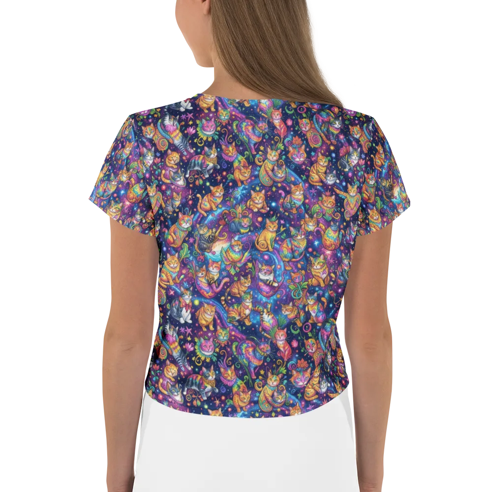 Cosmic Cat Carnival on Crop Tee — Back