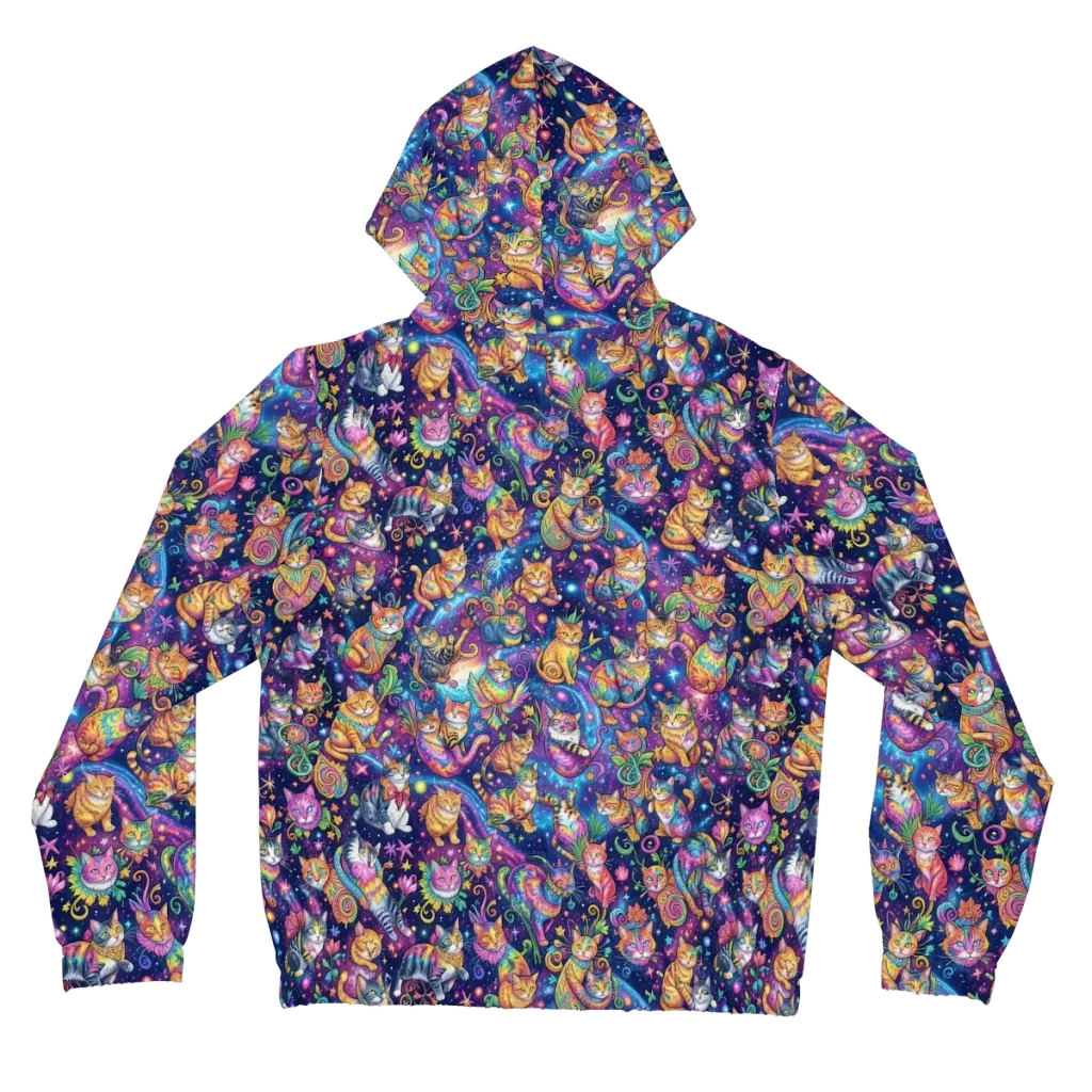 Cosmic Cat Carnival on Women's Full-Zip Hoodie — Back