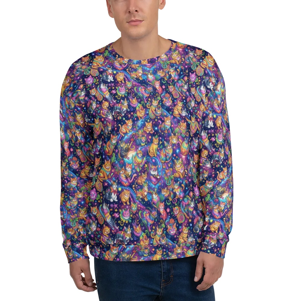Cosmic Cat Carnival on Sweatshirt — Front