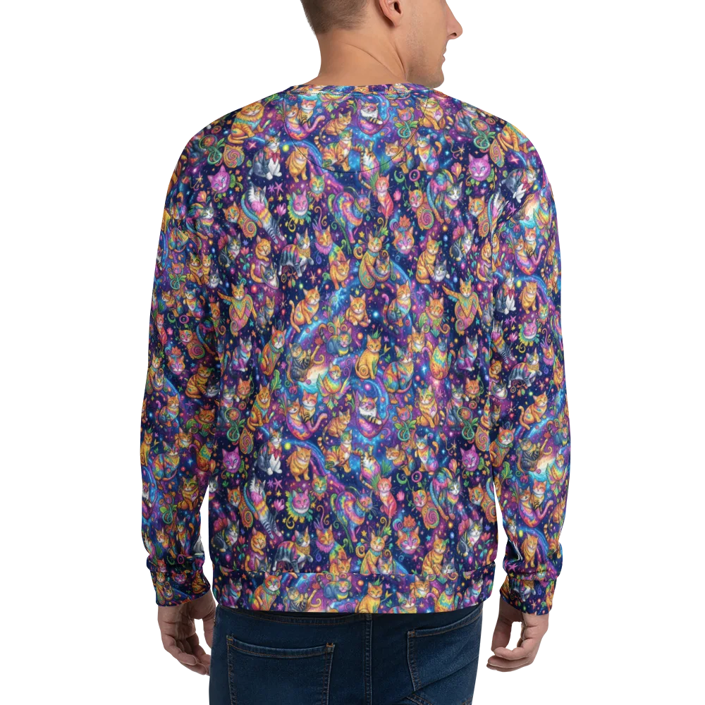 Cosmic Cat Carnival on Sweatshirt — Back