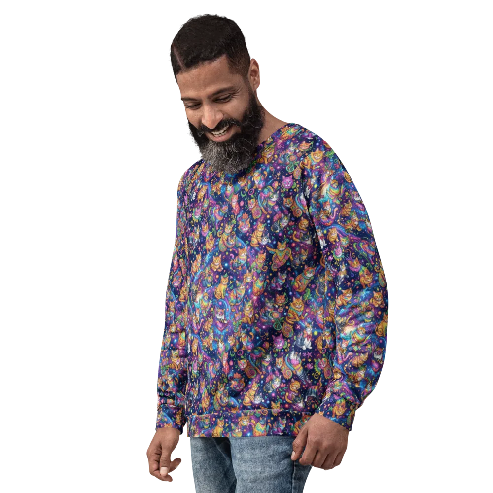 Cosmic Cat Carnival on Sweatshirt — Left Front