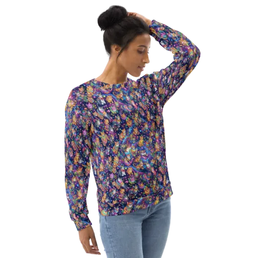 Cosmic Cat Carnival on a Sweatshirt