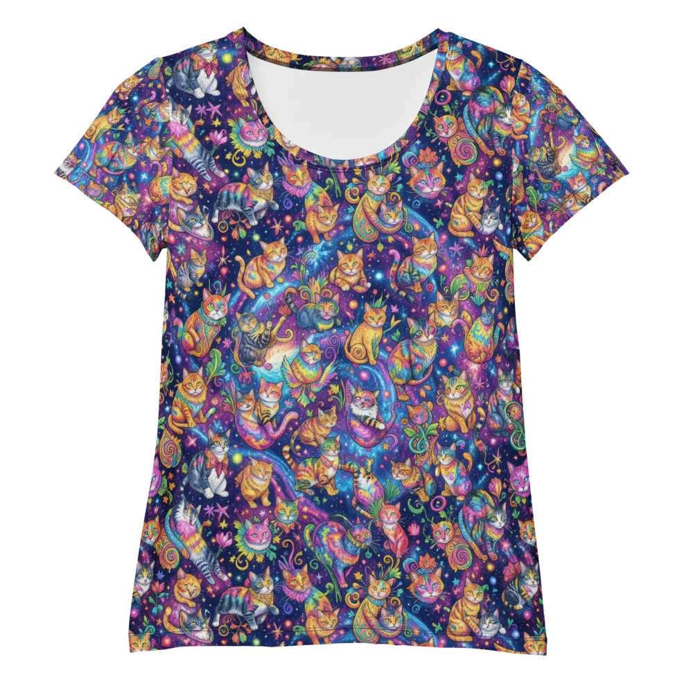 Cosmic Cat Carnival on Women's Athletic T-Shirt — Front