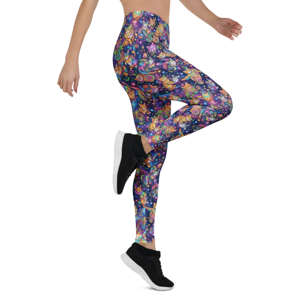 Cosmic Cat Carnival on Leggings — Right
