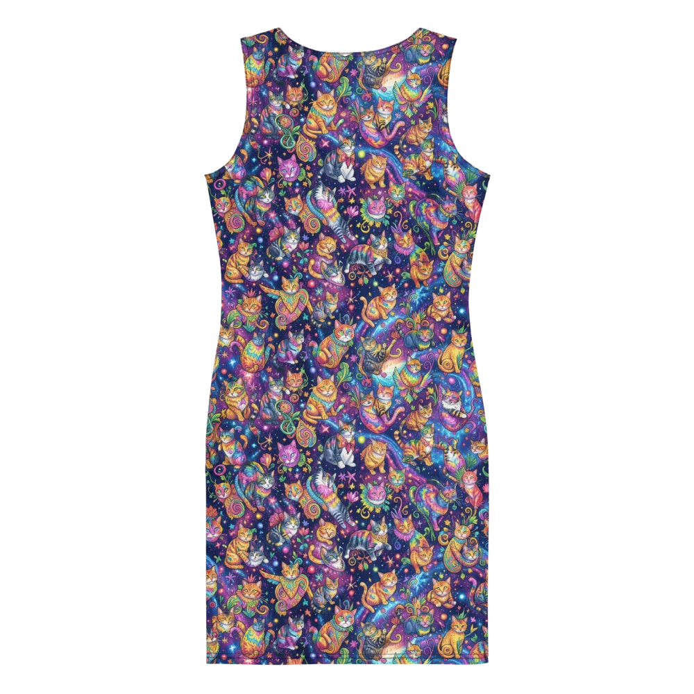 Cosmic Cat Carnival on Bodycon Dress — Back